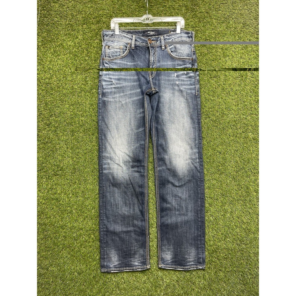 Silver Jeans Mens 32x36 Gordie Loose Straight Leg Dark Wash Buckle y2k Casual